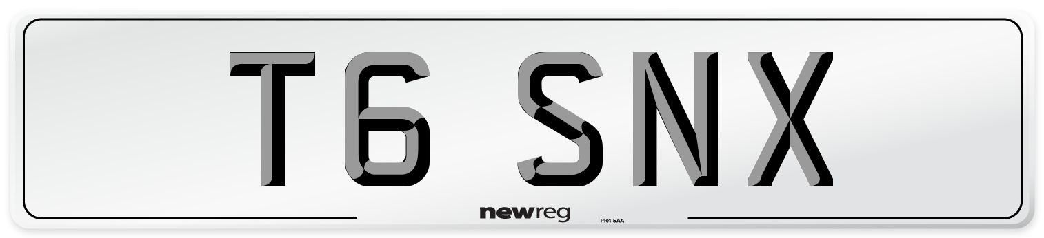 T6 SNX Number Plate from New Reg